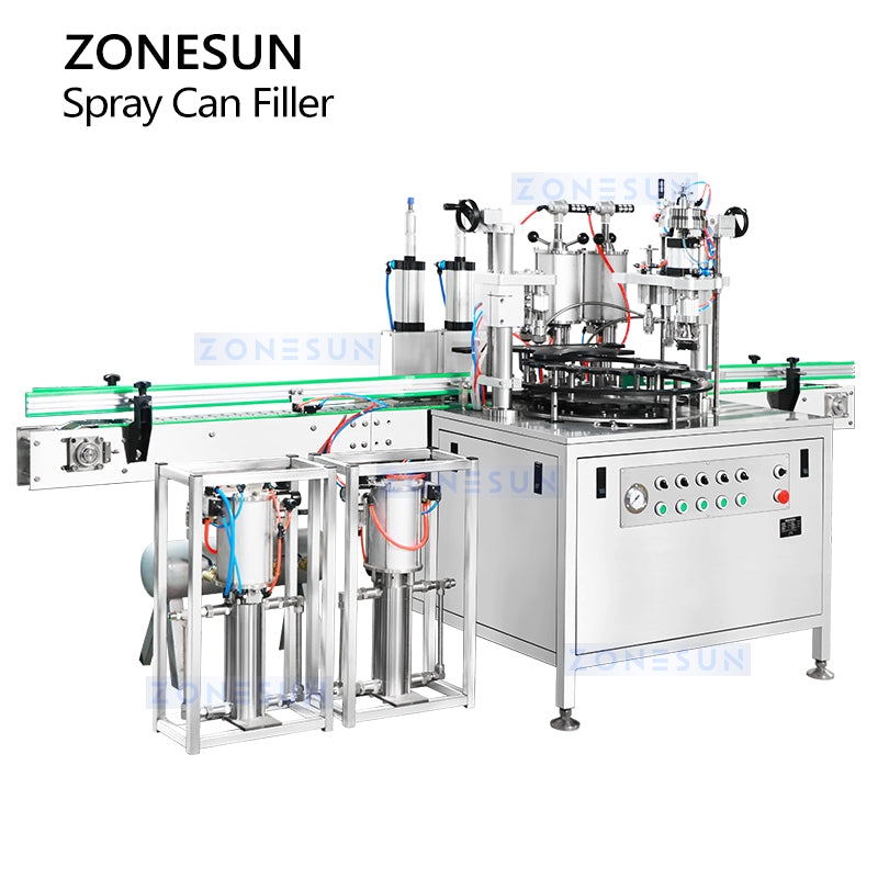 ZONESUN ZS-QW1600 Automatic Spray Can Aerosol Liquid Filling Capping Machine