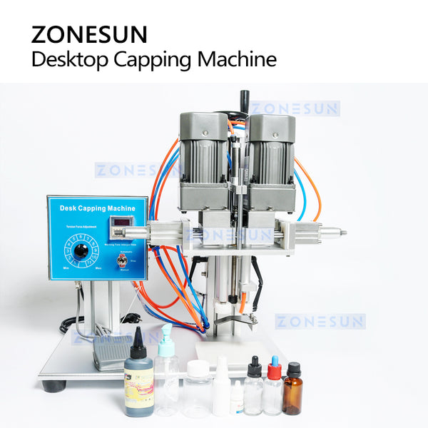 ZONESUN ZS-XG6100 Tabletop Four-Wheel Spindle Capping Machine for 20–50mm Caps