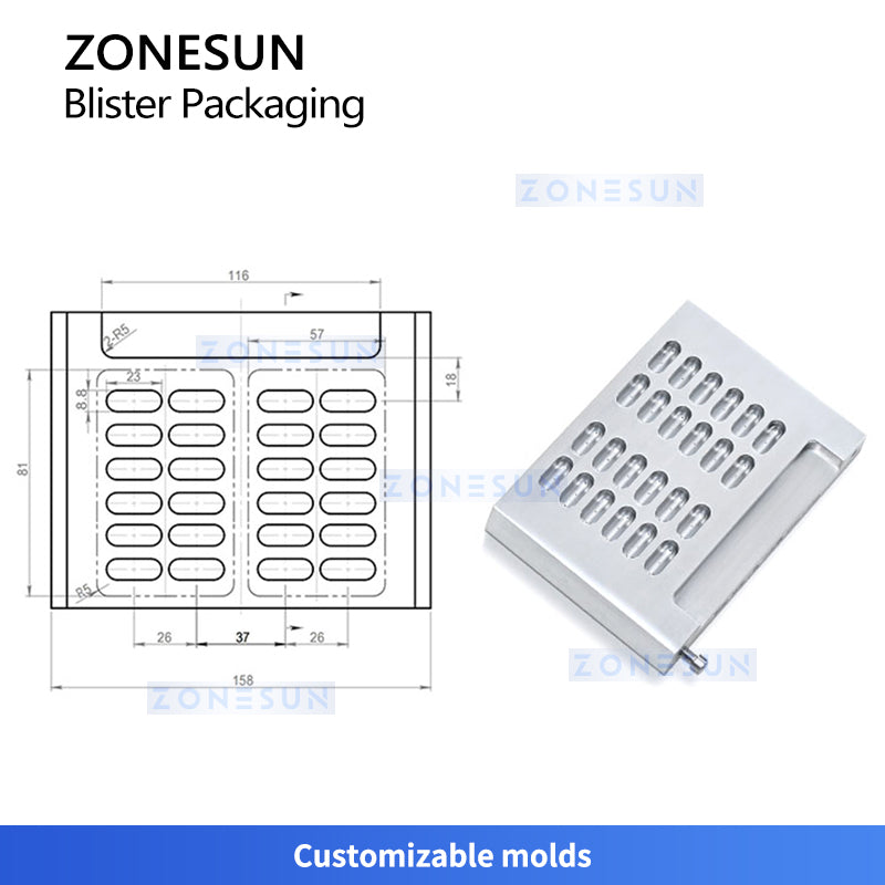 ZONESUN ZS-DPP180P Automatic Blister Packaging Machine for Tablets, Capsules & Candy