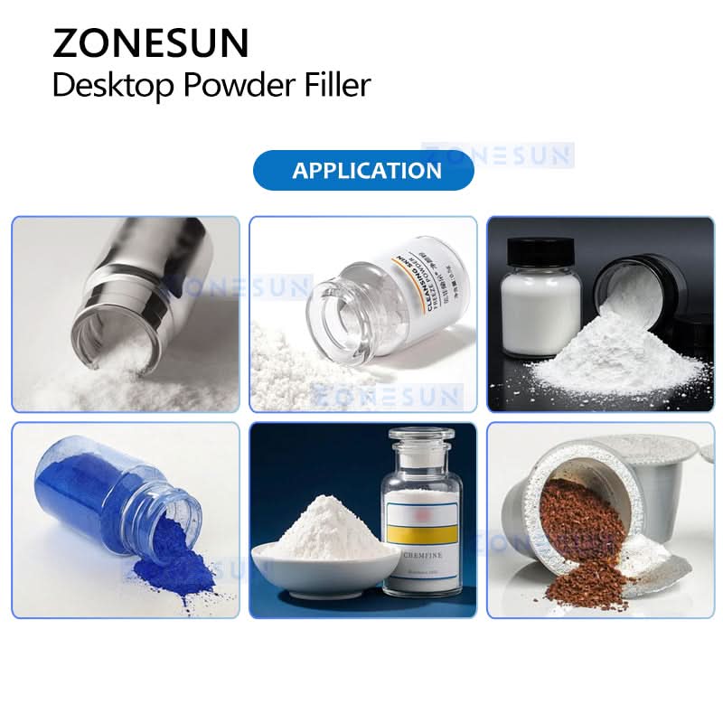 ZONESUN ZS-FM100H Tabletop Powder Filling Machine with Servo Auger for Small Dose Filling