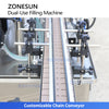 ZONESUN ZS-SVGT4D Dual-System Servo Filling Machine for Liquids & Paste Creams Shampoos Peristaltic Piston Pump Filler