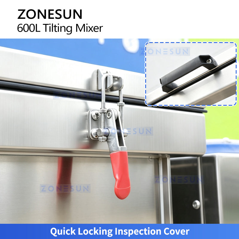 ZONESUN ZS-BM600L 600L Horizontal Tilting Ribbon Mixer for Powder and Granule Materials