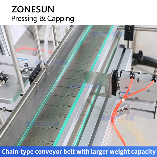 capping machine with conveyor