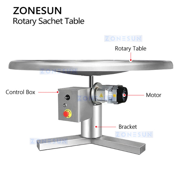 ZONESUN ZS-LP1200L Stainless Steel Rotary Sachet Collection Table Machine