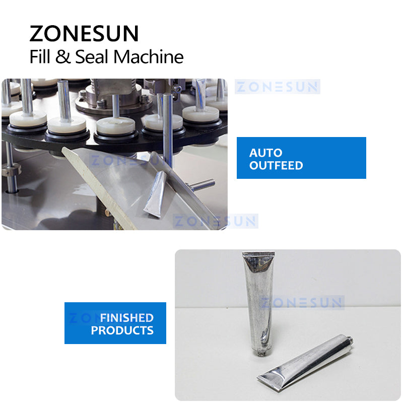 ZONESUN ZS-FXAP16 Automatic Paste Filling Tube Edge Folding Sealing Machine