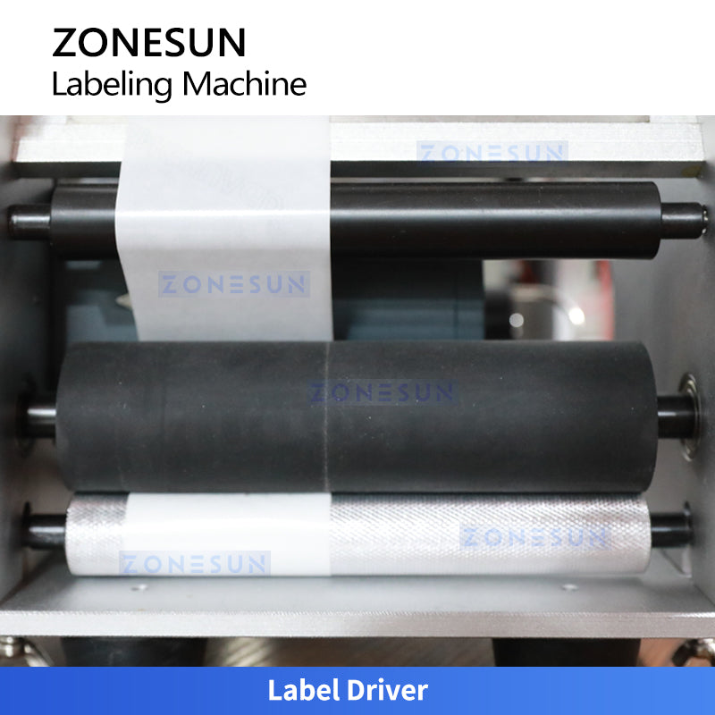 ZONESUN ZS-LT50 Semi-Auto Round Bottle Labeling Machine ±0.5mm Accuracy