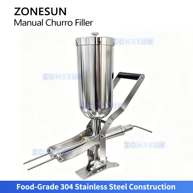 ZONESUN ZS-CZI4 Manual Center Filling Injection Machine for Donuts, Churros, Cakes, Bread Paste with Stainless Steel Hopper