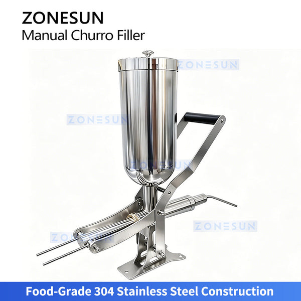 ZONESUN ZS-CZI4 Manual Center Filling Injection Machine for Donuts, Churros, Cakes, Bread Paste with Stainless Steel Hopper
