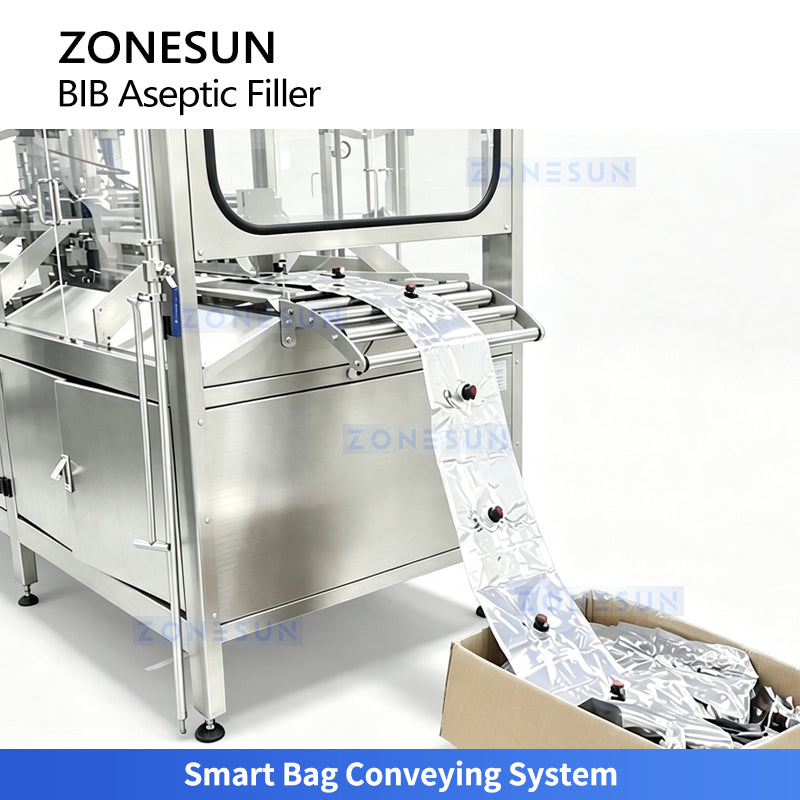 ZONESUN ZS-BIB210 Automatic Aseptic Bag-in-Box Filling Machine for Juice Dairy Sauce and Liquid Food Products 2-25L BIB Bags