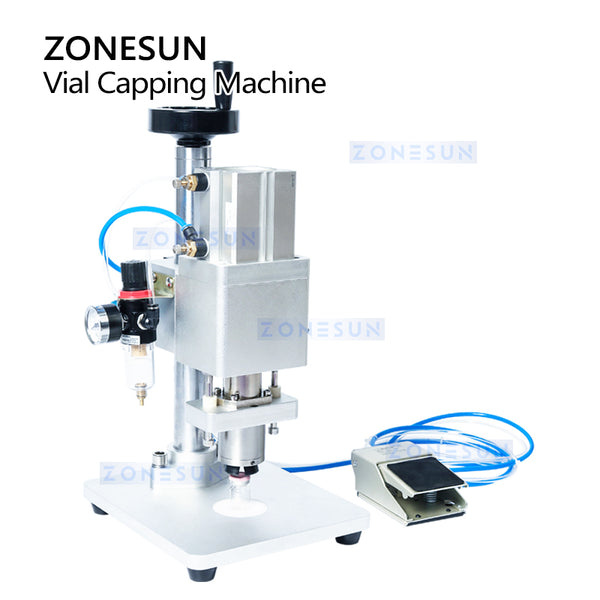 ZONESUN ZS-YG08B Pneumatic Vial Crimping Machine for Aluminum & Flip-Off Caps