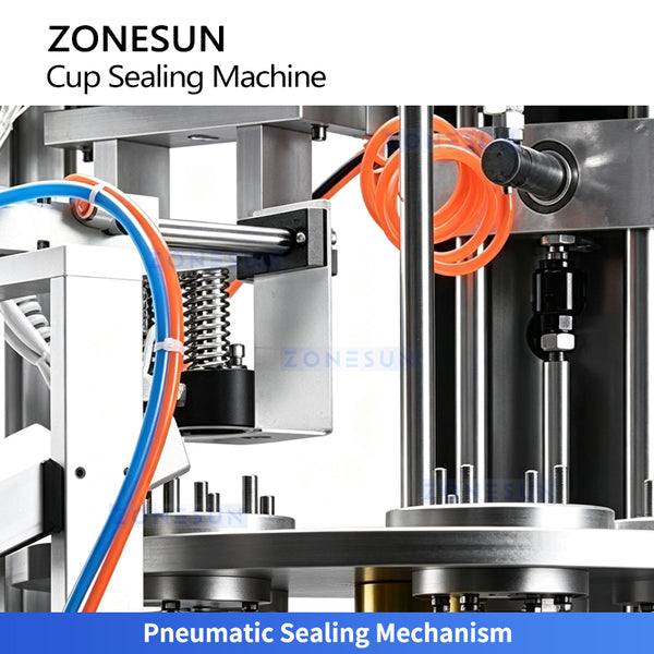ZONESUN ZS-KCS6 Automatic Pneumatic Rotary Heat Sealing Machine for Cups & Cans