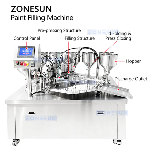 ZONESUN ZS-YL11 Automatic Rotary Paint Filling and Closing Machine