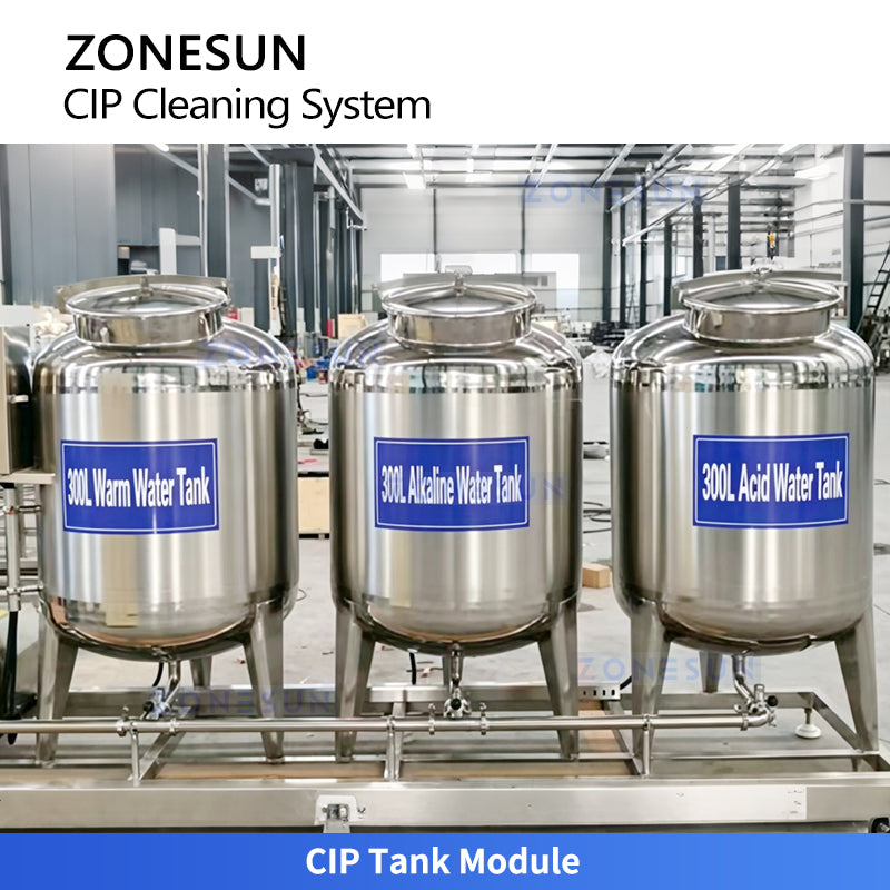 ZONESUN ZS-CIP500 Series Automatic CIP Cleaning System with 3 Tanks for Food Beverage Processing