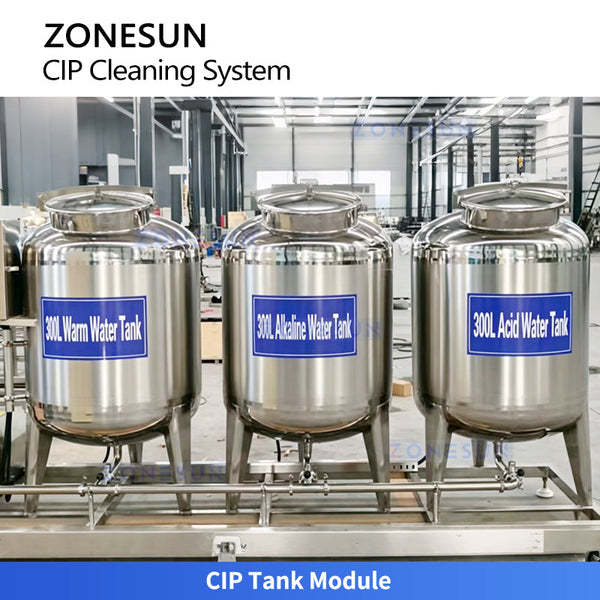 ZONESUN ZS-CIP500 Series Automatic CIP Cleaning System with 3 Tanks for Food Beverage Processing