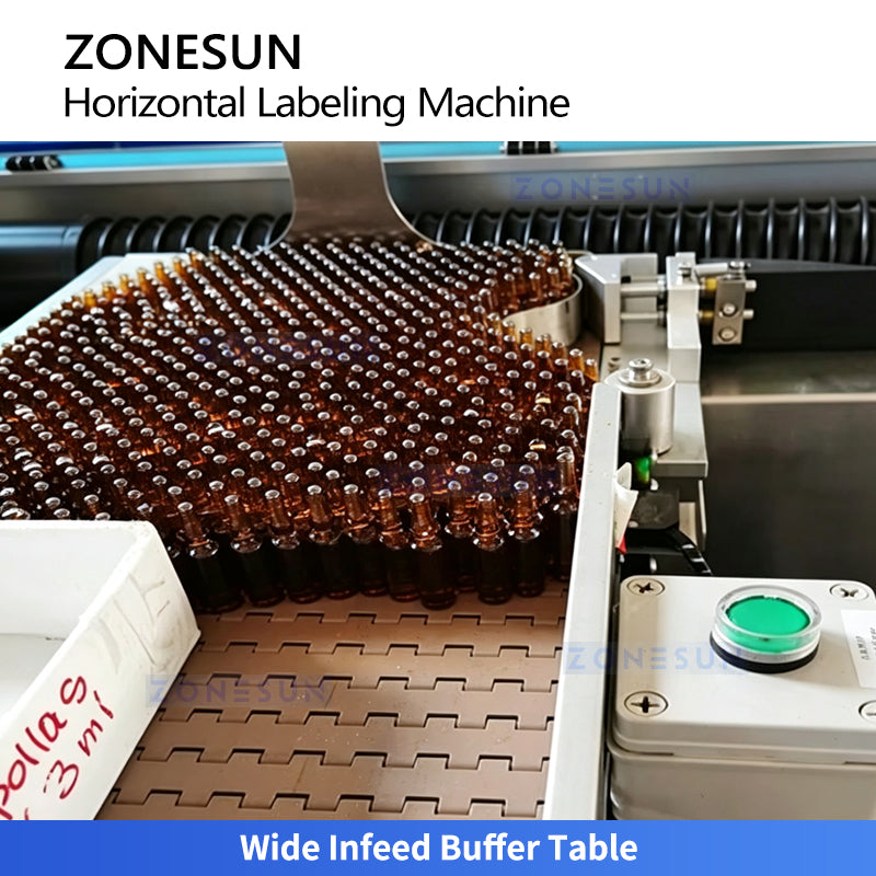 ZONESUN ZS-TBRH200 Automatic Horizontal Labeling Machine for Ampoules Vials and Small Bottles