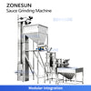 ZONESUN ZS-YM80 Industrial Two-Stage Nut Butter Grinding Machine with Bucket Elevator for Peanut Butter Cocoa Paste Tahini Production