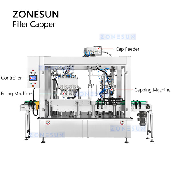 ZONESUN ZS-CFC4 Automatic Beer Filling Capping Machine Carbonated Isobaric Filler