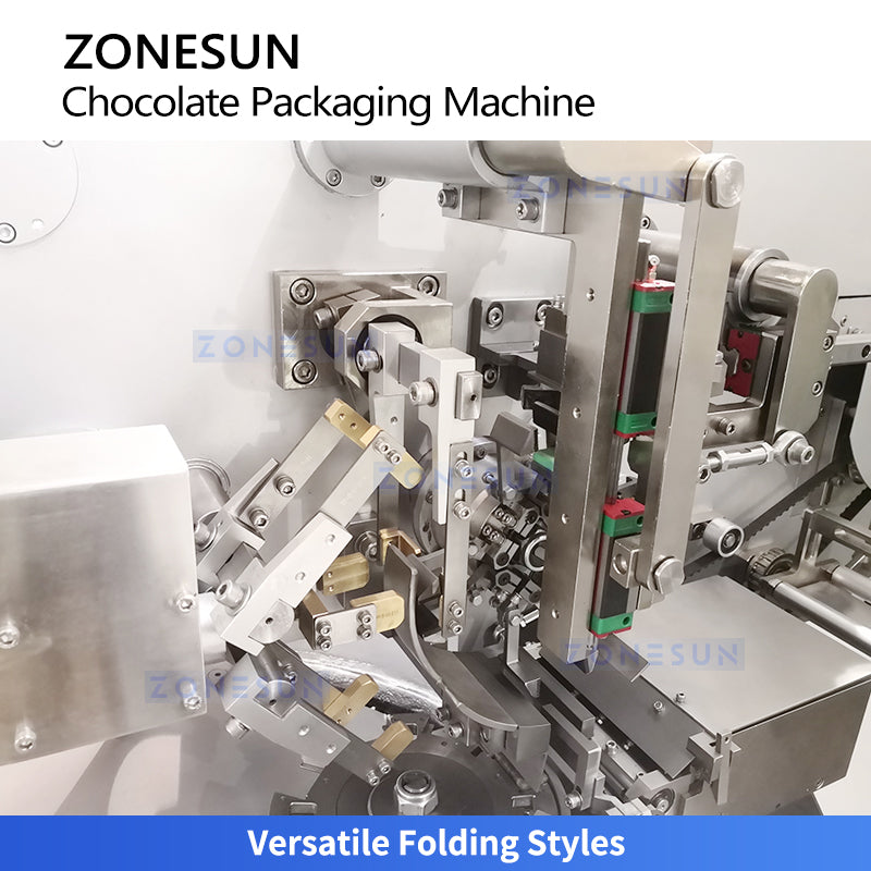 ZONESUN ZS-CWM2 Automatic Chocolate Folding and Wrapping Machine for Chocolate Bars Cookies and Confectionery Packaging