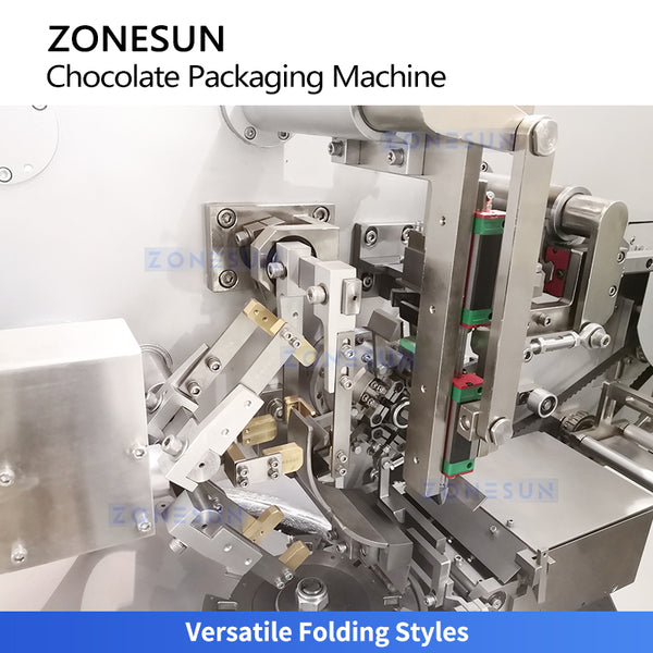 ZONESUN ZS-CWM2 Automatic Chocolate Folding and Wrapping Machine for Chocolate Bars Cookies and Confectionery Packaging