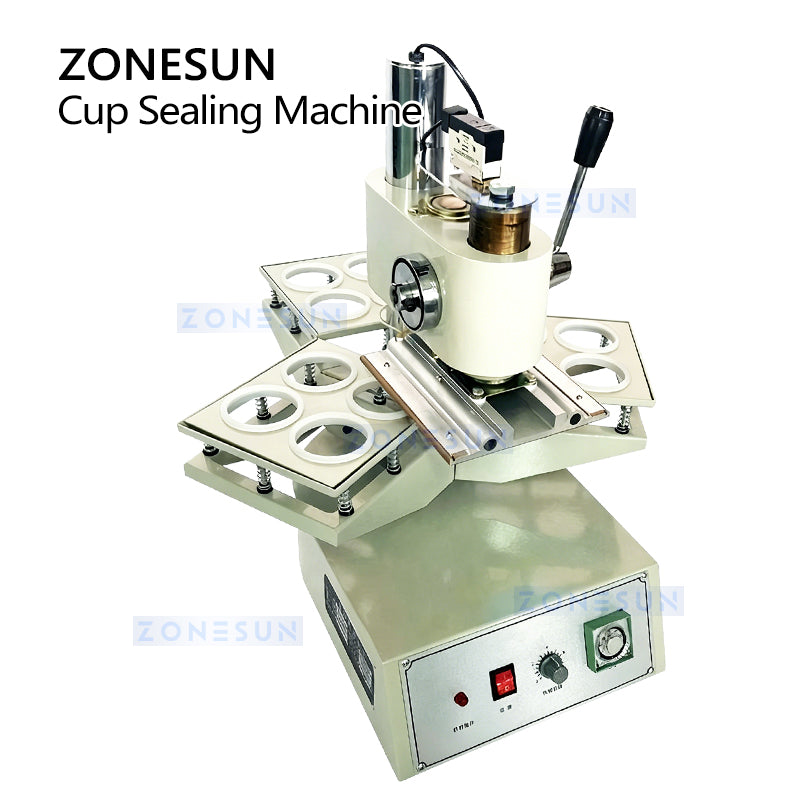 ZONESUN ZS-KCS5 Manual Cup Sealer Machine for Plastic Cups Milk Tea Coffee & Yogurt Shops Fast Heat Sealing with Adjustable Molds