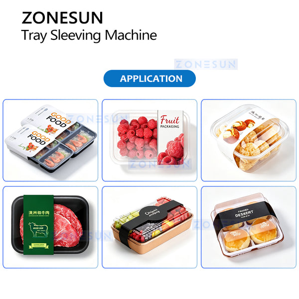 ZONESUN ZS-FK55 Automatic Cardboard Sleeving Machine Food Tray Packaging Equipment