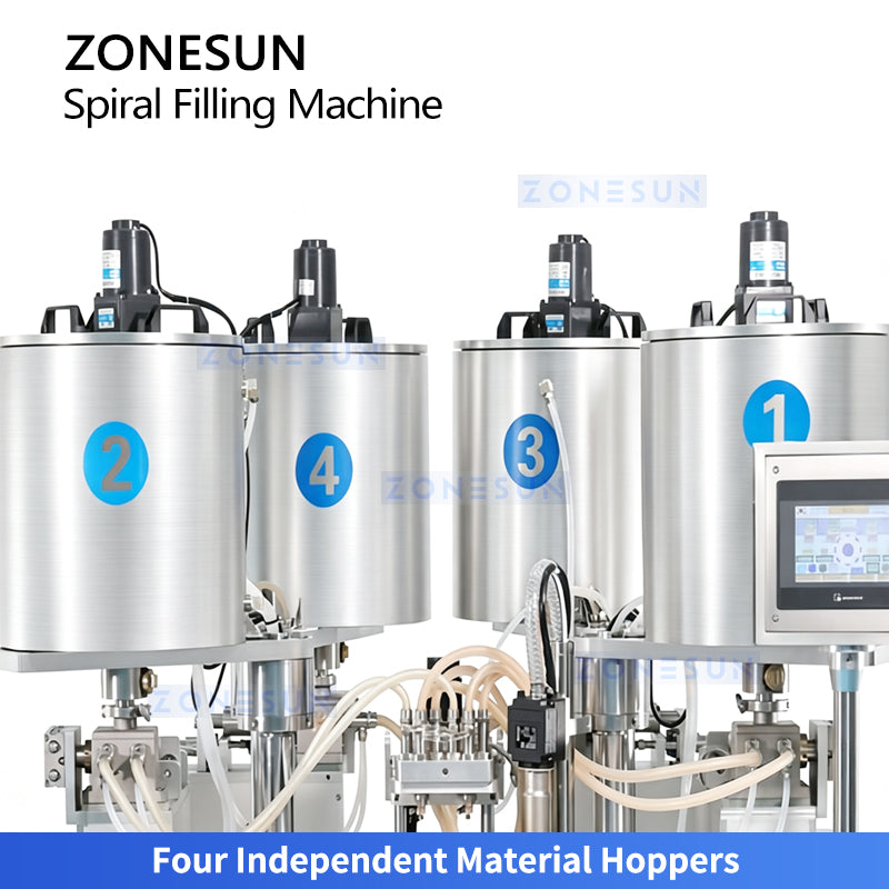 ZONESUN ZS-MCS5 Automatic 4-Color Spiral Pattern Cosmetic Filling Machine