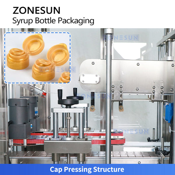ZONESUN ZS-FAL180V10 Servo Piston Syrup Filling Production Line with Bottle Rinsing and Dual Capping Integration System