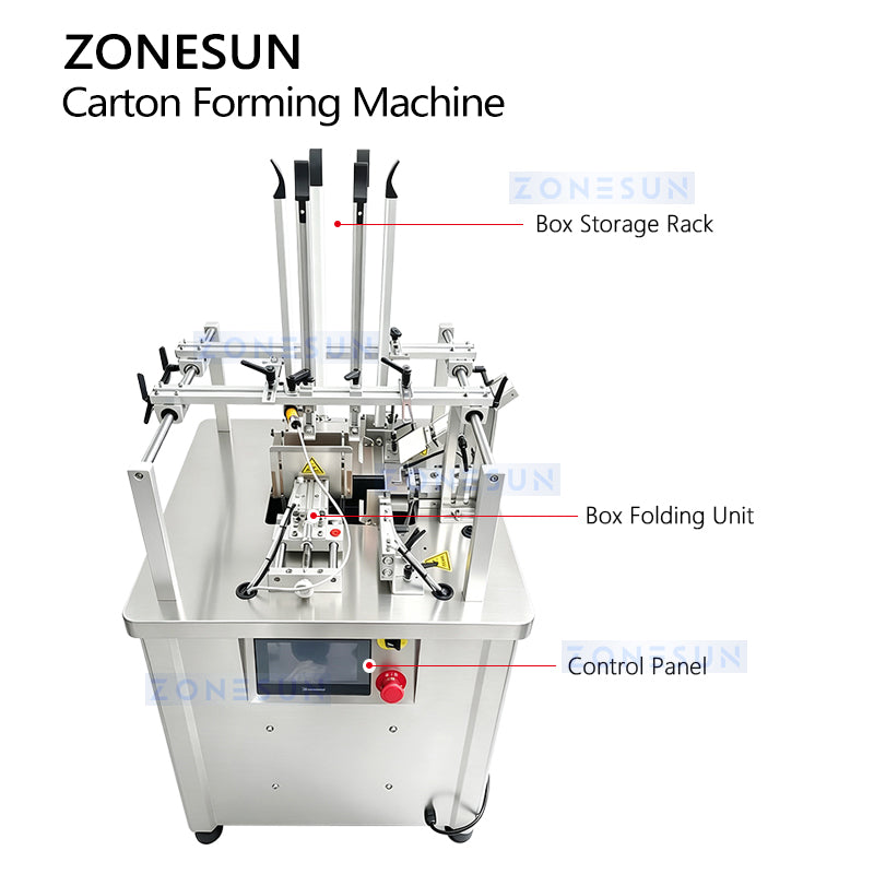 ZONESUN ZS-SEFM01 Semi-Automatic Paperboard Carton Forming Machine for Cosmetic Boxes