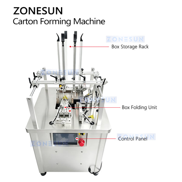 ZONESUN ZS-SEFM01 Semi-Automatic Paperboard Carton Forming Machine for Cosmetic Boxes