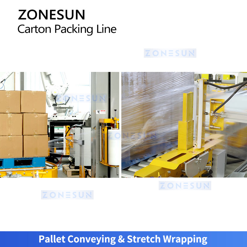 ZONESUN ZS-CSPM5 End-of-line Carton Packaging & Palletizing System