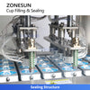 ZONESUN ZS-AFS01P Automatic 4-Head Cup Filling and Sealing Machine for Yogurt Pudding Jelly Sauce and Liquid Food Packaging