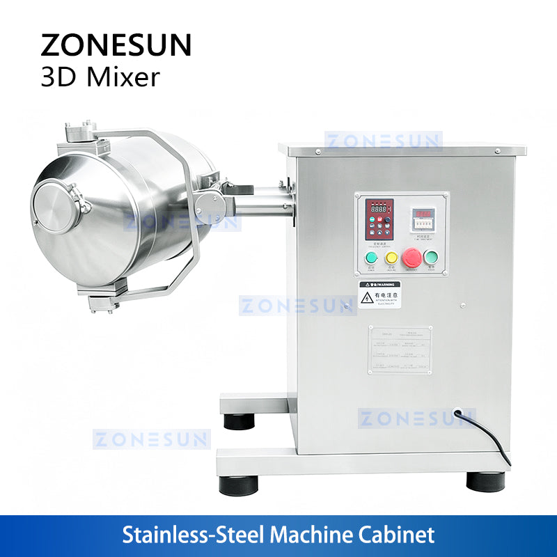 ZONESUN ZS-SBH10 3D Powder Mixing Machine for Dry Powders & Granules