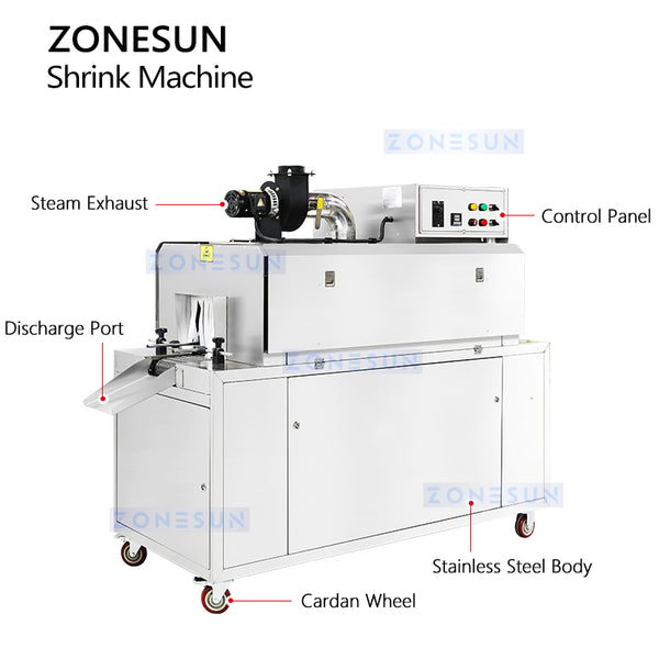 ZONESUN ZS-ZQ15 Steam Shrink Sleeve Tunnel for Packaging