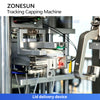 ZONESUN ZS-VTXG3 Dual Head Automatic Pump Cap Capping Machine with Tracking System for Lotion, Serum, Disinfectant Liquid Bottles
