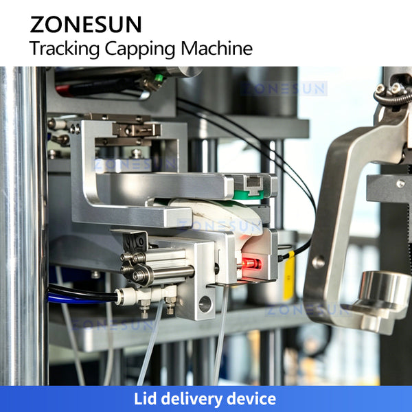 ZONESUN ZS-VTXG3 Dual Head Automatic Pump Cap Capping Machine with Tracking System for Lotion, Serum, Disinfectant Liquid Bottles