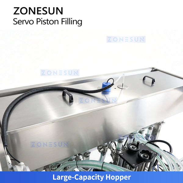 ZONESUN ZS-YT8T-8PX Automatic 8-Head Servo Piston Filling Machine For Ketchup Shampoo