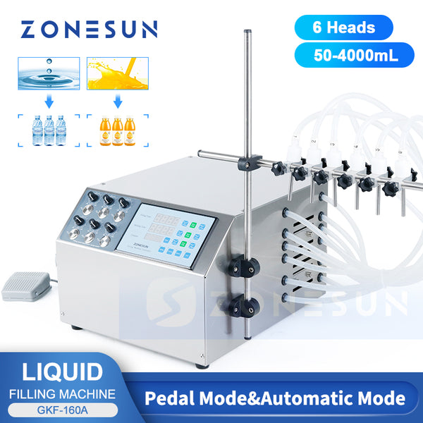 ZONESUN ZS-DPYT6P Semi-Automatic 6 Nozzle Liquid Filling Machine