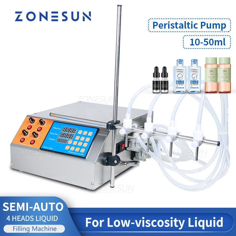 ZONESUN ZS-YTPP4T 4-Nozzle Peristaltic Pump Liquid Filling Machine