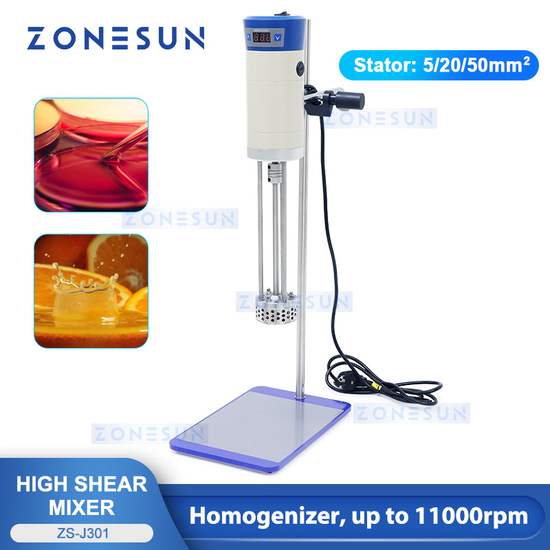 ZONESUN ZS-J301 Digital Emulsifying Mixer | High-Shear Lab Mixing Machine