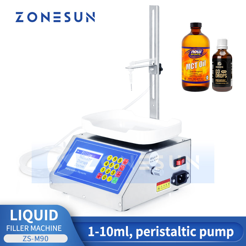 ZONESUN ZS-M90 Semi Automatic Liquid Weighing Peristaltic Filling Machine 1-10ml