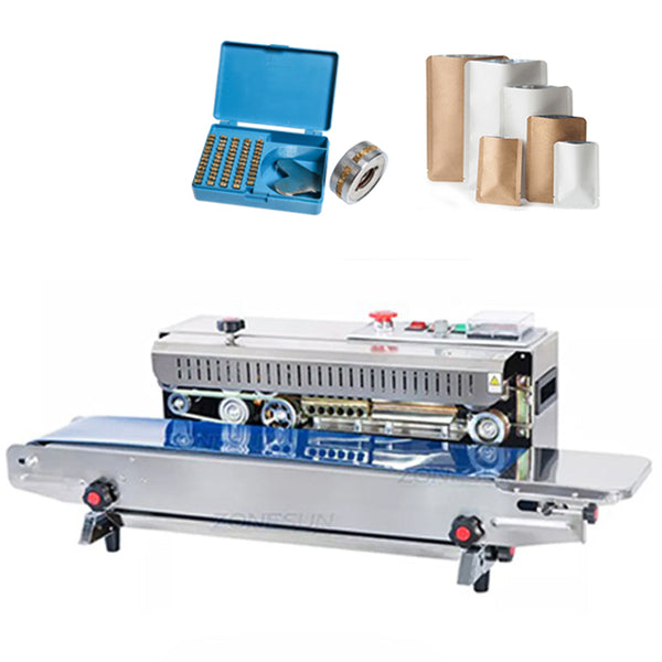 Sealing Machine Zebra ZONESUN ZS-FR900 Continuous Sealing Machine with Date Printing Functio