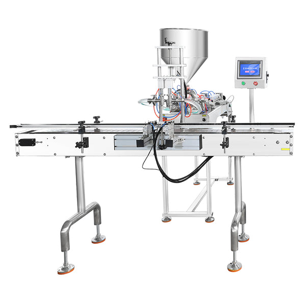 ZONESUN ZS-GY1C Pneumatic Paste & Liquid Filling Machine with Conveyor