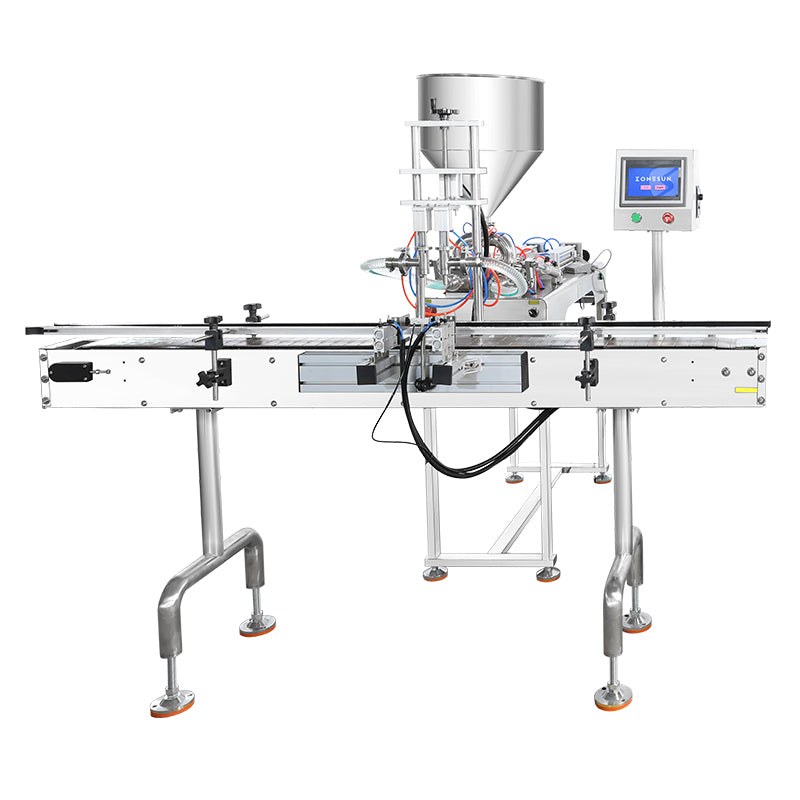 ZONESUN ZS-GY1C Pneumatic Paste & Liquid Filling Machine with Conveyor