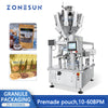 ZONESUN ZS-AFS08K6 Compact Multi-head Granular Fertilizer Weighing Filler Pet Dental Chew Cubes Premade Pouch Granule Packing Machine