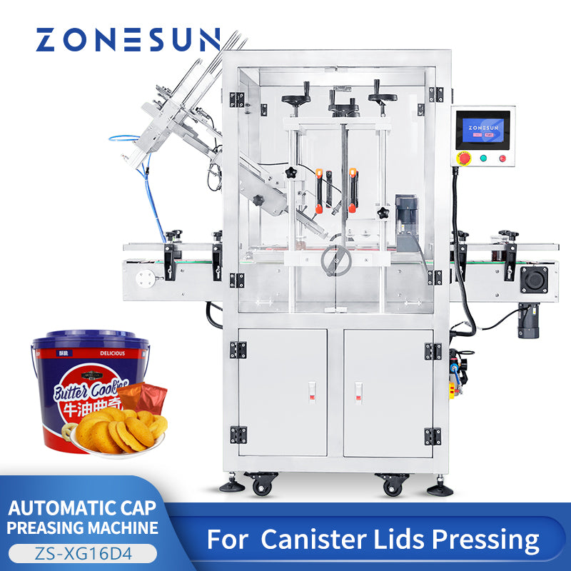 ZONESUN ZS-XG16D4 Automatic Plastic Container Lid Pressing Machine