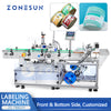 ZONESUN ZS-TB822Y Automatic Front Side & Bottom Side Labeling Machine For Luncheon Meat Round Metal Cans Coemstic Bottle Canned