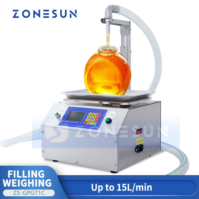 ZONESUN ZS-GPGT1C Semi-automatic Gear Pump Paste Weighing And Filling Machine