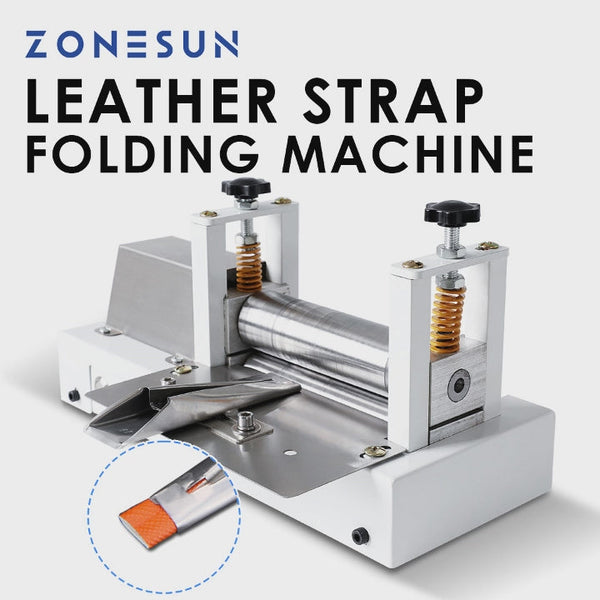 ZONESUN ZS-LSF2 Manual Leather Belt Rolling Machine Die Cutter Shoulder Strap Leather Laminating Folding Machine