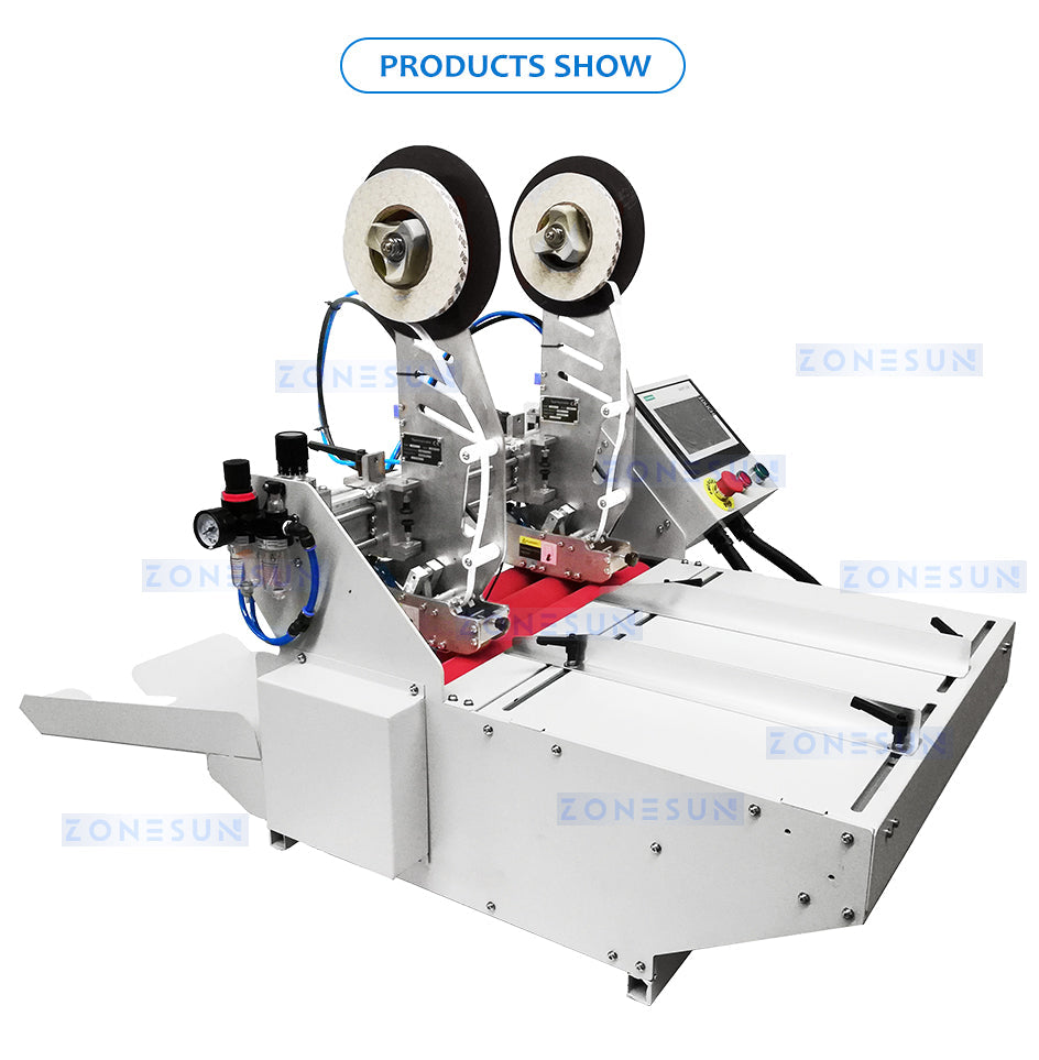ZONESUN ZS‑TMB500 Semi‑Automatic Double‑Sided Tape Applicator | Envelope Sealing Tape Machine for Paper Bags, Boxes & Packaging