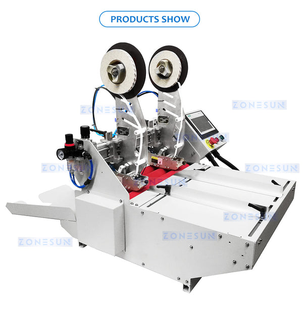 ZONESUN ZS‑TMB500 Semi‑Automatic Double‑Sided Tape Applicator | Envelope Sealing Tape Machine for Paper Bags, Boxes & Packaging